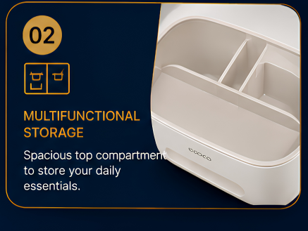 ECOCO Multifunctional Tissue Box Organizer – Premium Desktop Tissue Holder with StorageCompartments for Home & Office