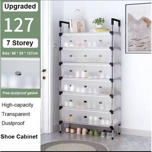 7 Layer Foldable Shoe Rack Organizer – Dustproof Multi-Tier Storage Cabinet