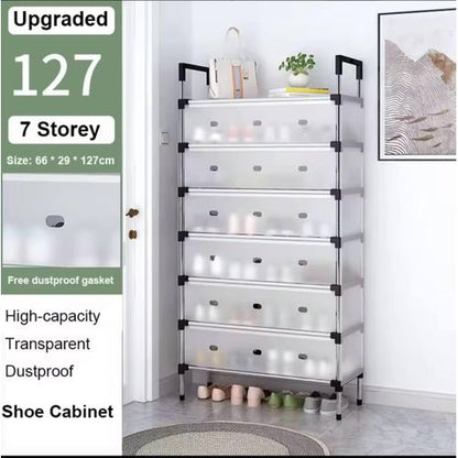 7 Layer Foldable Shoe Rack Organizer – Dustproof Multi-Tier Storage Cabinet