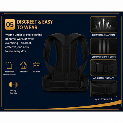 Adjustable Posture Corrector Belt | Back Support Shoulder Brace for Men & Women