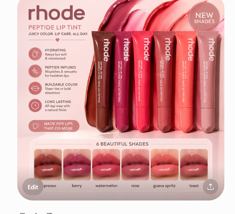 Rhode Peptide Lip Tint – Hydrating & Nourishing Lip Balm (6 Beautiful Shades)