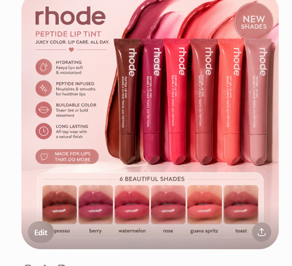 Rhode Peptide Lip Tint – Hydrating & Nourishing Lip Balm (6 Beautiful Shades)