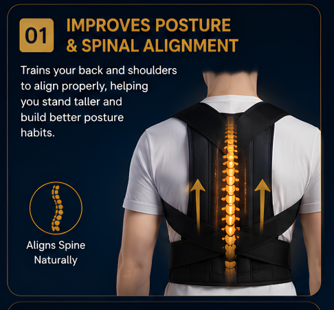 Adjustable Posture Corrector Belt | Back Support Shoulder Brace for Men & Women