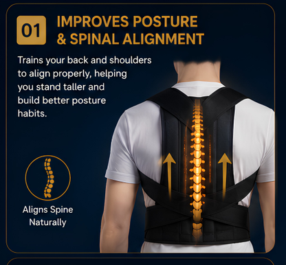 Adjustable Posture Corrector Belt | Back Support Shoulder Brace for Men & Women