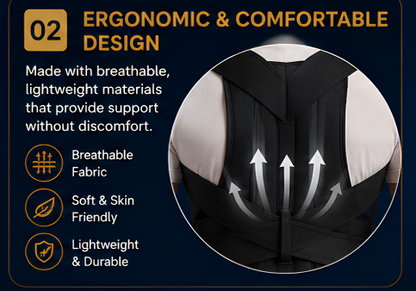 Adjustable Posture Corrector Belt | Back Support Shoulder Brace for Men & Women