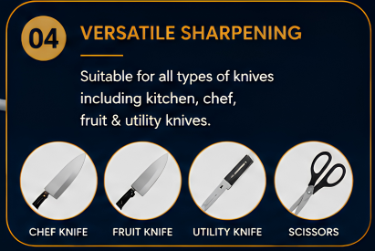 Professional Electric Knife Sharpener – Fast Blade Sharpener with Safety Cover for Kitchen KnScissorsKeep your kitchen knives razor-sharp with the Electric Knife Sharpener. Designed with a protective safetyives