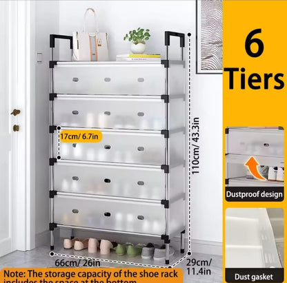 7 Layer Foldable Shoe Rack Organizer – Dustproof Multi-Tier Storage Cabinet