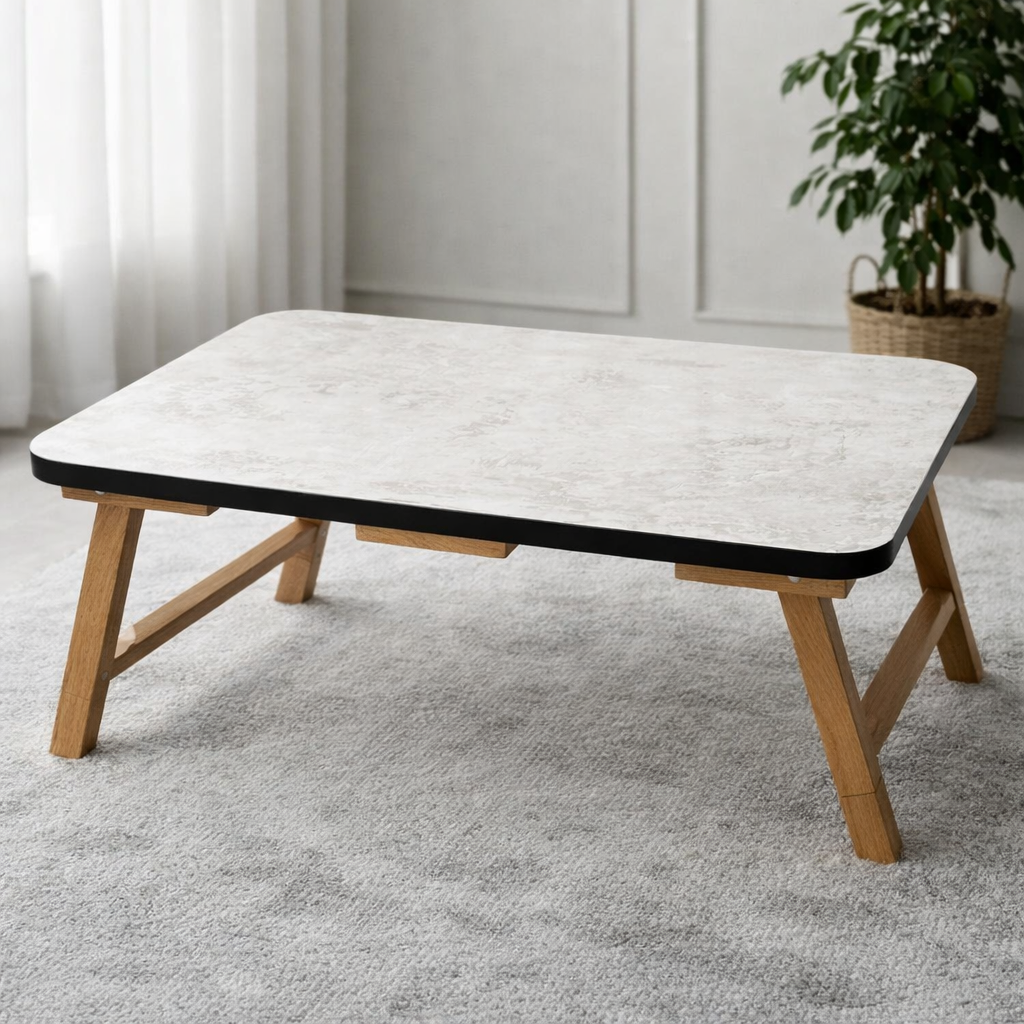 Foldable Wooden Laptop Table – Portable Bed Desk for Home & Office