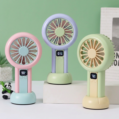 Portable Rechargeable Mini Handheld Fan with Digital Display – USB Cooling Fan (3